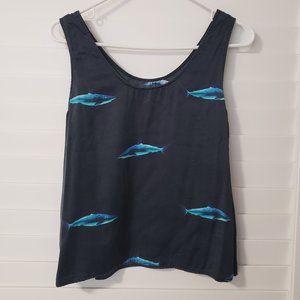 Dusen Dusen Silk Shark Crop Top Size M